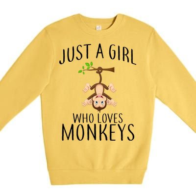 Just A Girl Who Loves Monkeys Premium Crewneck Sweatshirt