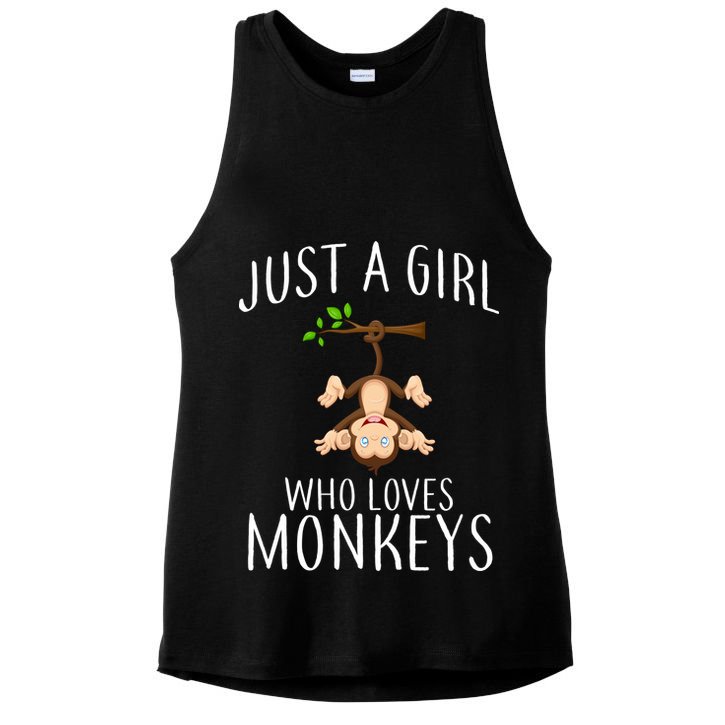 Just A Girl Who Loves Monkeys Ladies PosiCharge Tri-Blend Wicking Tank