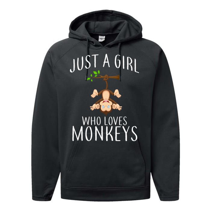 Just A Girl Who Loves Monkeys Performance Fleece Hoodie