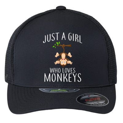 Just A Girl Who Loves Monkeys Flexfit Unipanel Trucker Cap