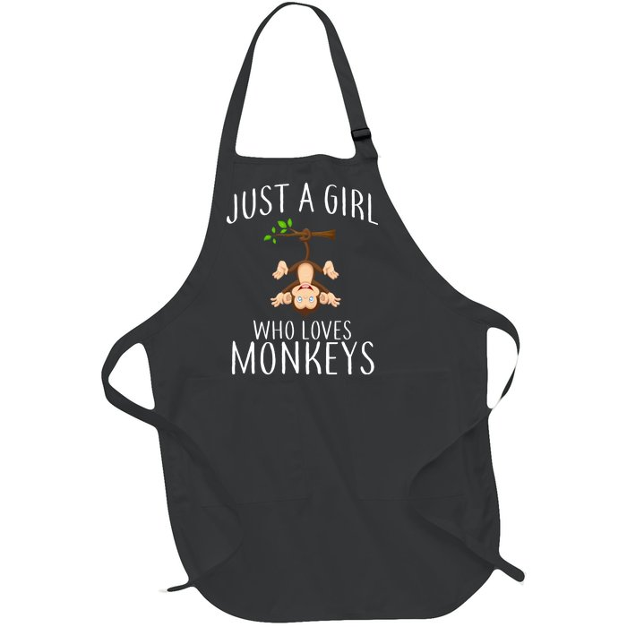 Just A Girl Who Loves Monkeys Full-Length Apron With Pockets