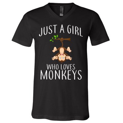 Just A Girl Who Loves Monkeys V-Neck T-Shirt