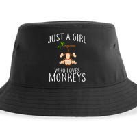 Just A Girl Who Loves Monkeys Sustainable Bucket Hat