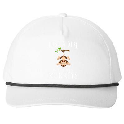 Just A Girl Who Loves Monkeys Snapback Five-Panel Rope Hat