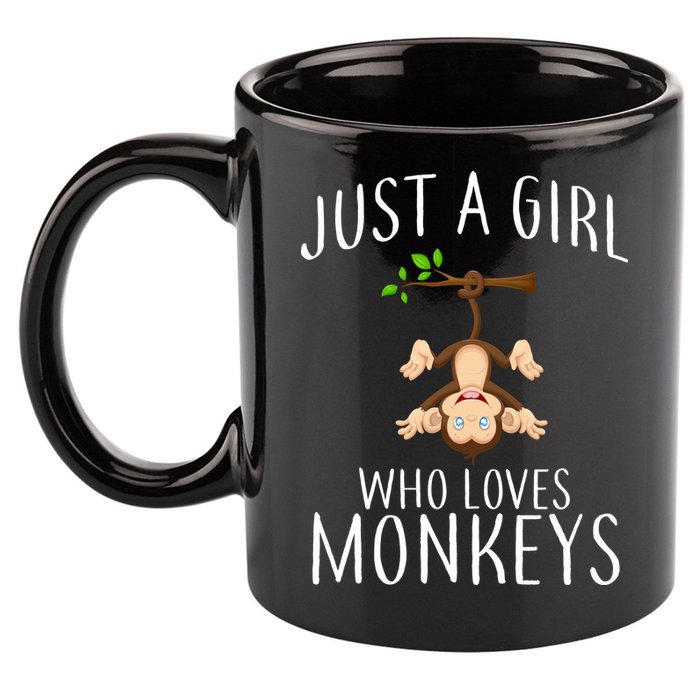 Just A Girl Who Loves Monkeys 11oz C Handle Ceramic Mug