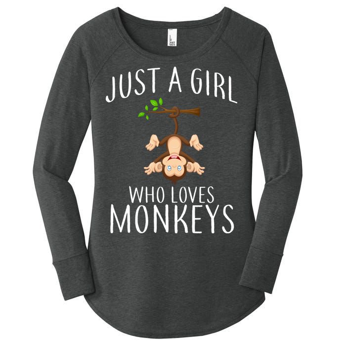 Just A Girl Who Loves Monkeys Women's Perfect Tri Tunic Long Sleeve Shirt