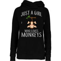 Just A Girl Who Loves Monkeys Womens Funnel Neck Pullover Hood