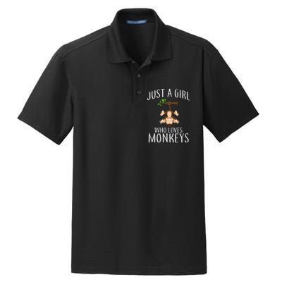 Just A Girl Who Loves Monkeys Dry Zone Grid Polo