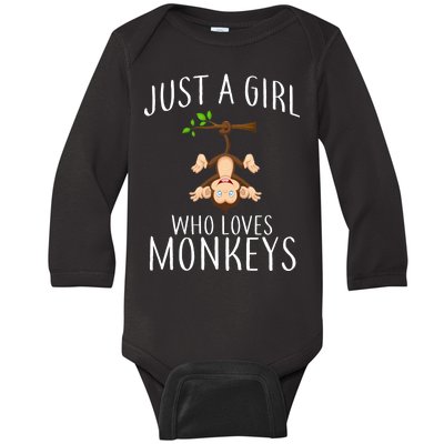 Just A Girl Who Loves Monkeys Baby Long Sleeve Bodysuit