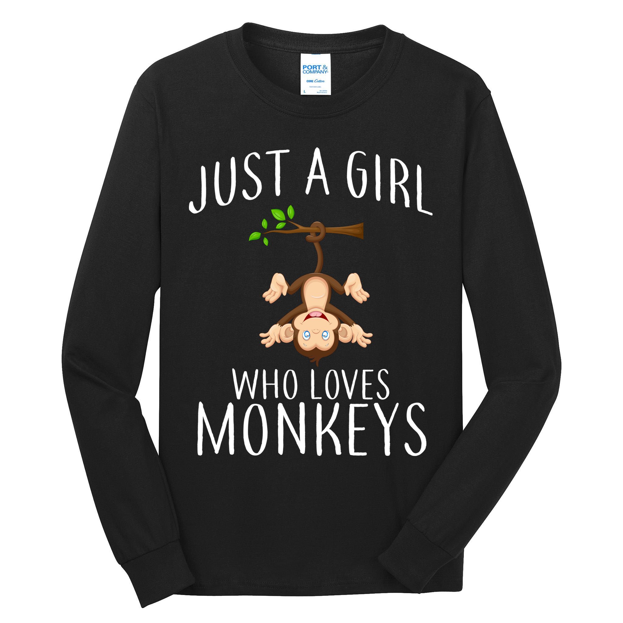 Just A Girl Who Loves Monkeys Tall Long Sleeve T-Shirt