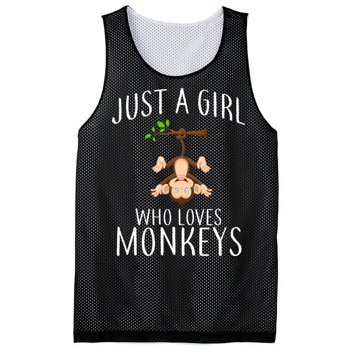 Just A Girl Who Loves Monkeys Mesh Reversible Basketball Jersey Tank