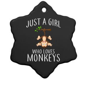 Just A Girl Who Loves Monkeys Ceramic Star Ornament