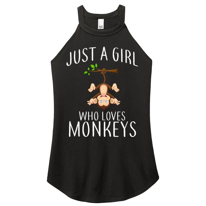 Just A Girl Who Loves Monkeys Women's Perfect Tri Rocker Tank