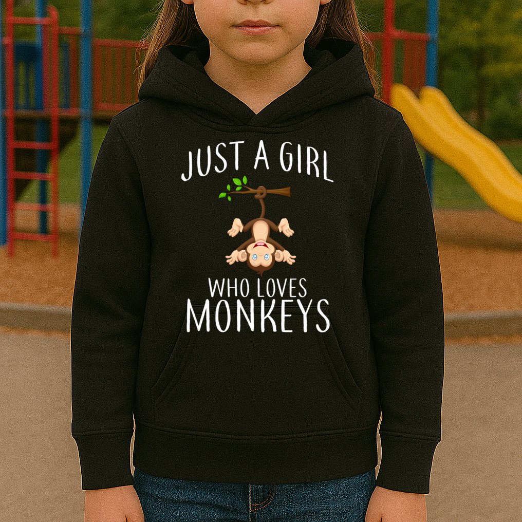 Just A Girl Who Loves Monkeys Kids Hoodie