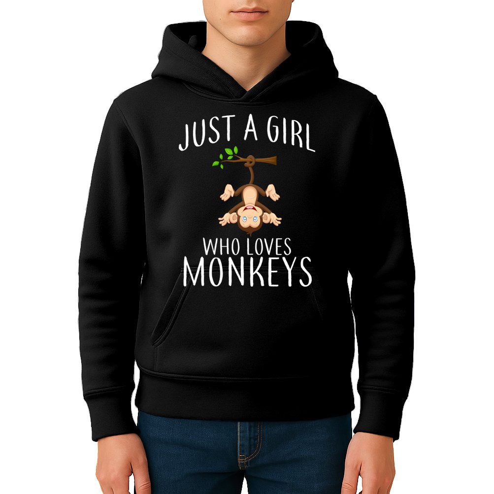 Just A Girl Who Loves Monkeys Kids Hoodie