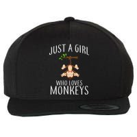 Just A Girl Who Loves Monkeys Wool Snapback Cap