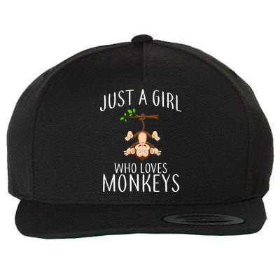 Just A Girl Who Loves Monkeys Wool Snapback Cap