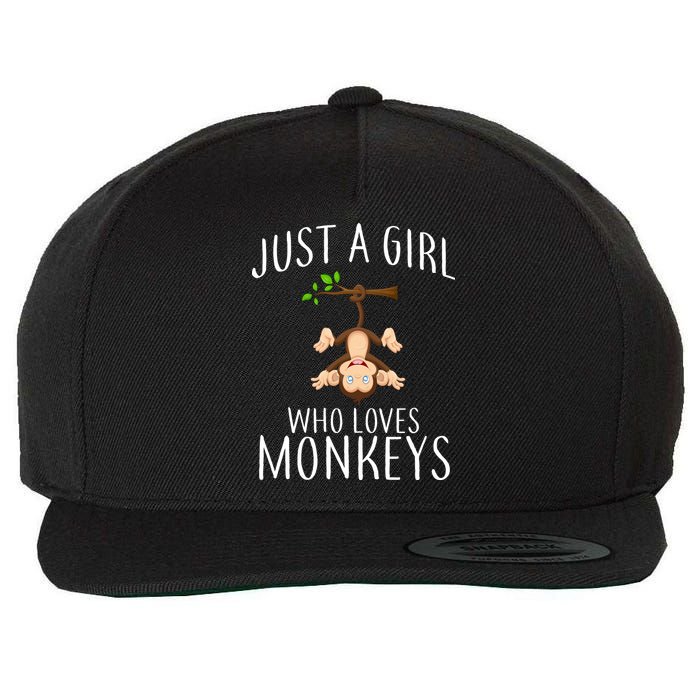 Just A Girl Who Loves Monkeys Wool Snapback Cap