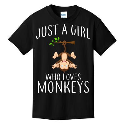 Just A Girl Who Loves Monkeys Kids T-Shirt