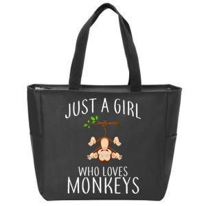 Just A Girl Who Loves Monkeys Zip Tote Bag