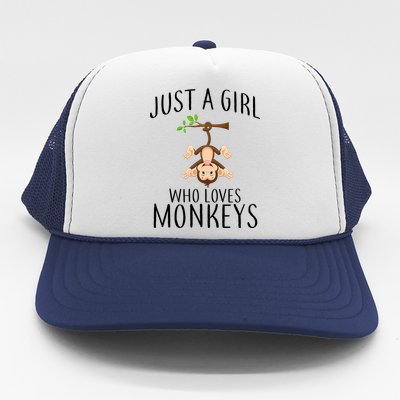 Just A Girl Who Loves Monkeys Trucker Hat