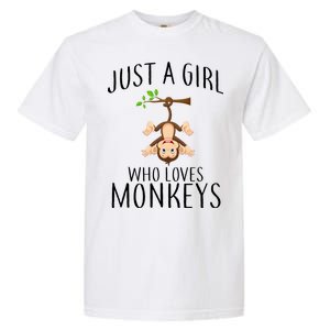 Just A Girl Who Loves Monkeys Garment-Dyed Heavyweight T-Shirt