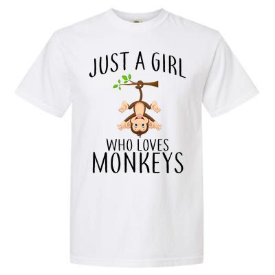 Just A Girl Who Loves Monkeys Garment-Dyed Heavyweight T-Shirt