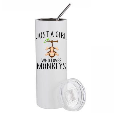 Just A Girl Who Loves Monkeys Stainless Steel Tumbler