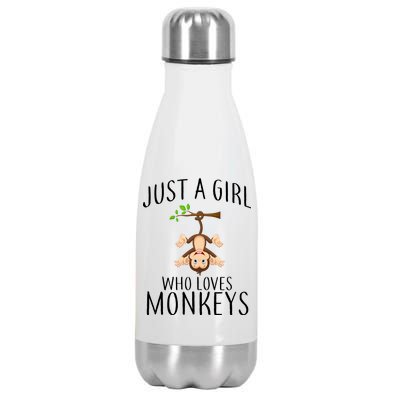 Just A Girl Who Loves Monkeys Stainless Steel Insulated Water Bottle