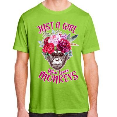 Just A Girl Who Loves Monkeys Cute Adult ChromaSoft Performance T-Shirt