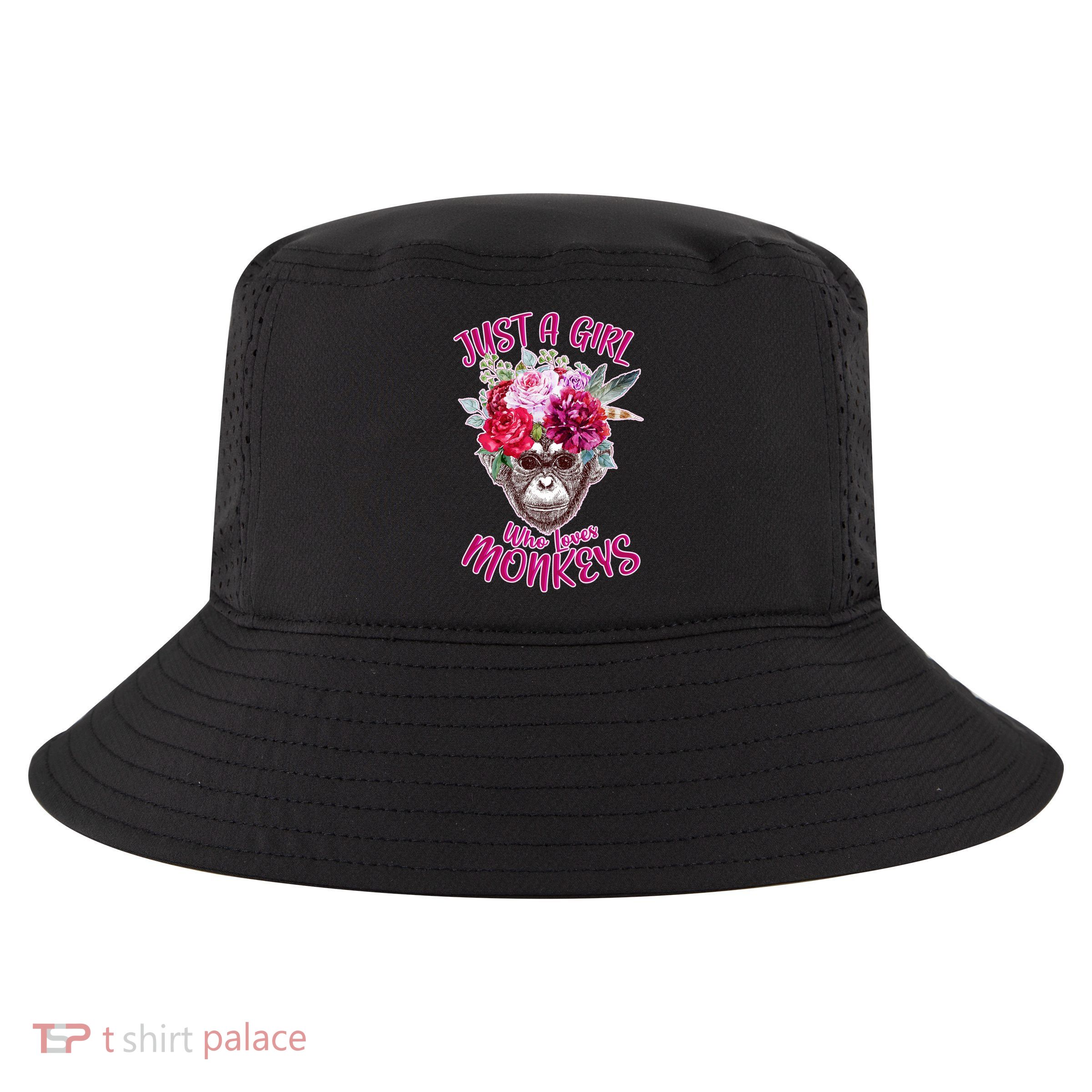 Just A Girl Who Loves Monkeys Cute Cool Comfort Performance Bucket Hat