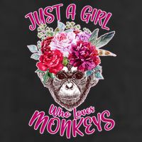 Just A Girl Who Loves Monkeys Cute 7 Panel Mesh Trucker Snapback Hat