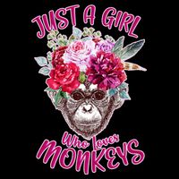 Just A Girl Who Loves Monkeys Cute 16 in Basic Backpack