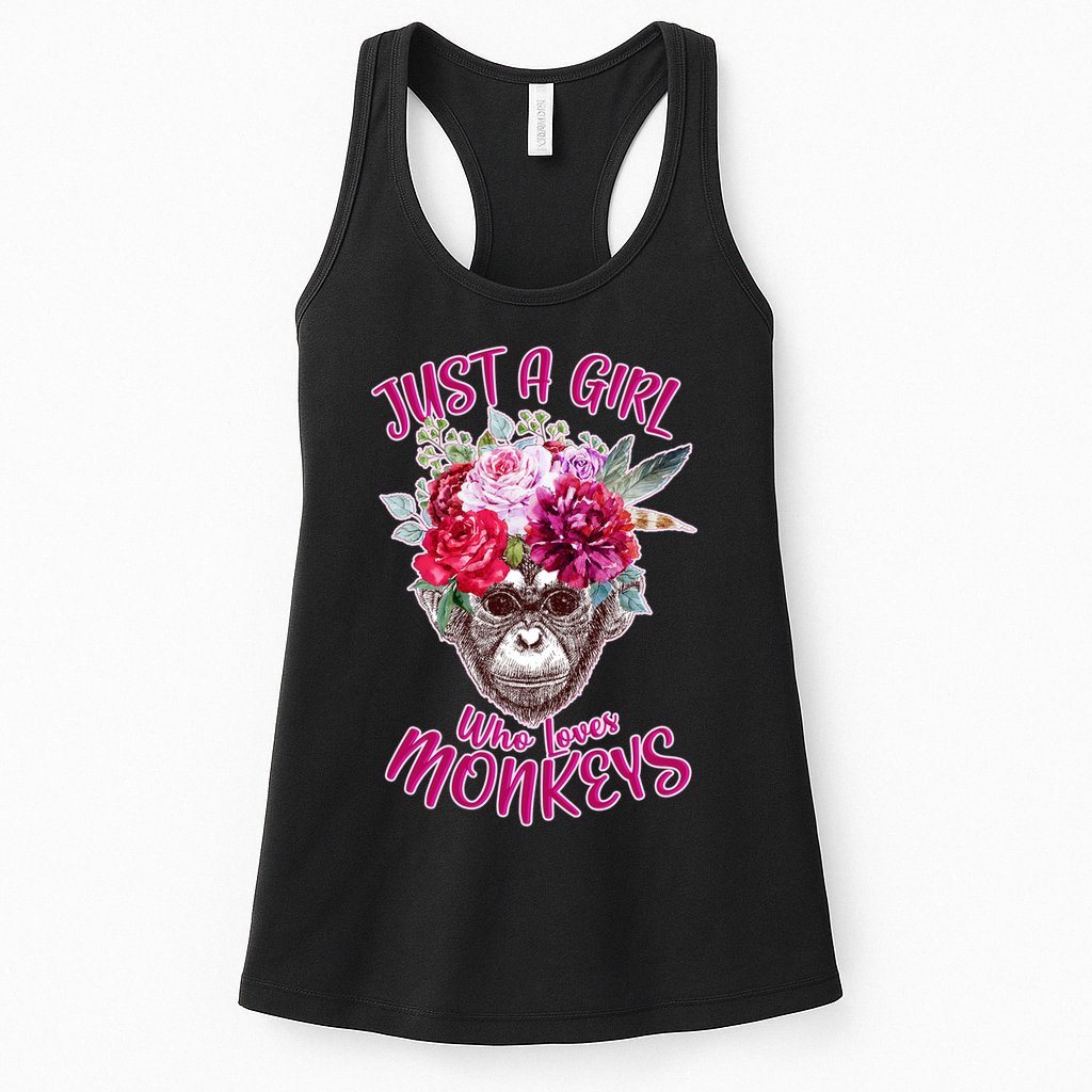 Just A Girl Who Loves Monkeys Cute Womens Tank Top