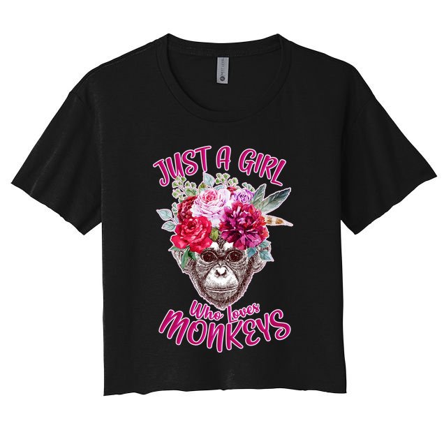 Just A Girl Who Loves Monkeys Cute Crop Top