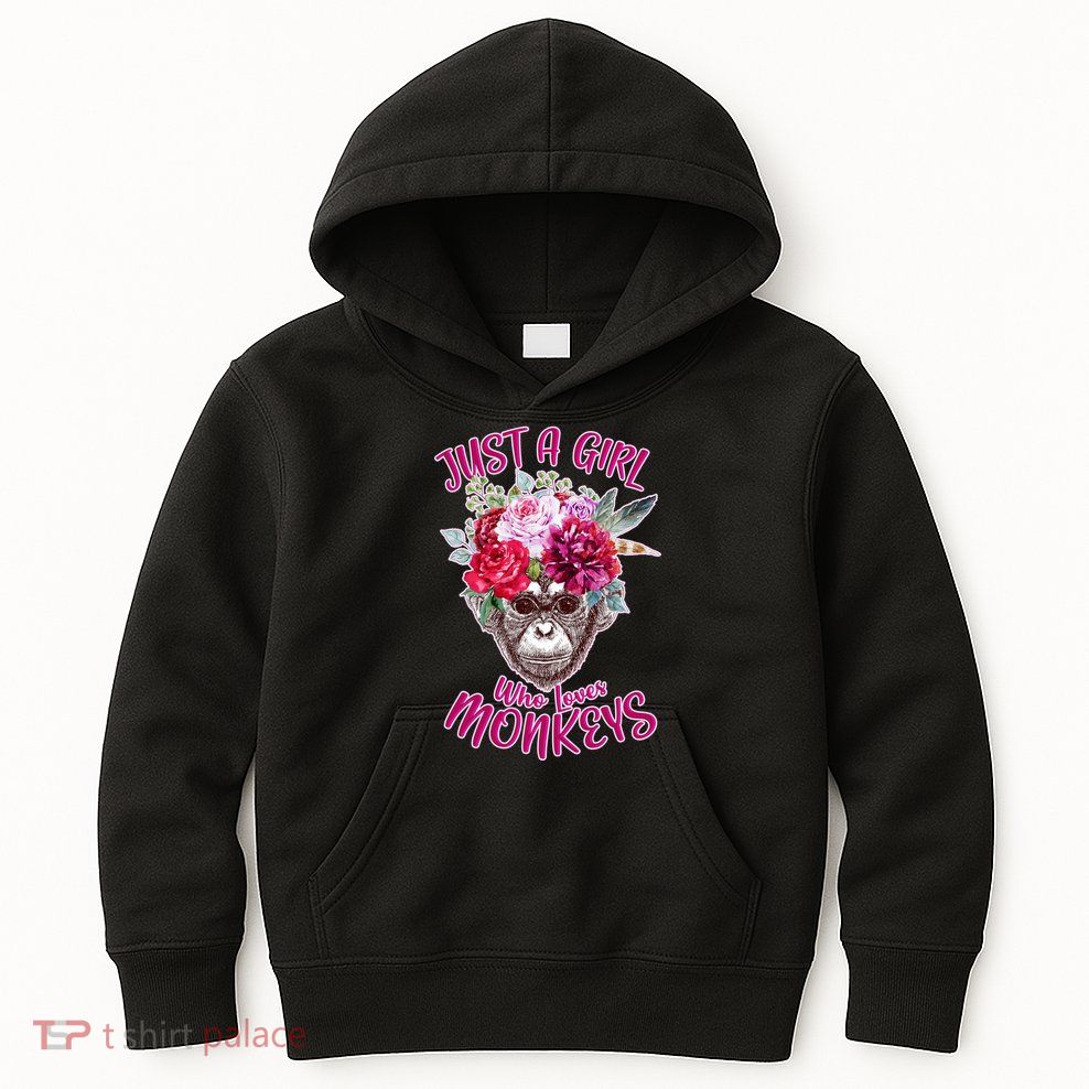 Just A Girl Who Loves Monkeys Cute Kids Hoodie