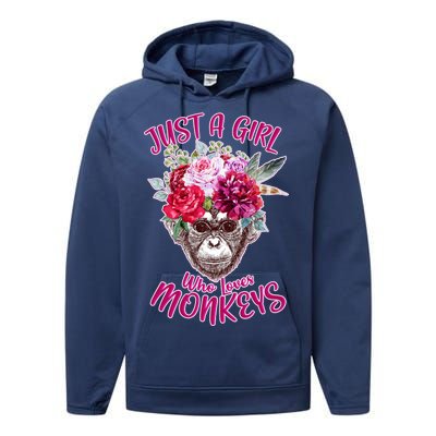 Just A Girl Who Loves Monkeys Cute Performance Fleece Hoodie