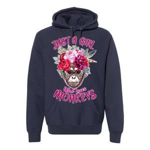 Just A Girl Who Loves Monkeys Cute Premium Hoodie