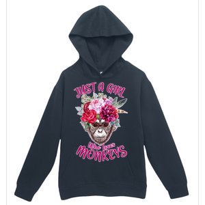 Just A Girl Who Loves Monkeys Cute Urban Pullover Hoodie