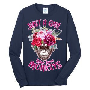 Just A Girl Who Loves Monkeys Cute Tall Long Sleeve T-Shirt