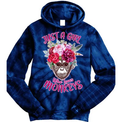 Just A Girl Who Loves Monkeys Cute Tie Dye Hoodie