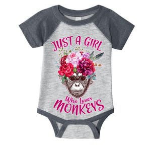 Just A Girl Who Loves Monkeys Cute Infant Baby Jersey Bodysuit