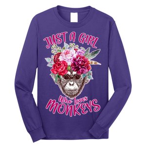 Just A Girl Who Loves Monkeys Cute Long Sleeve Shirt