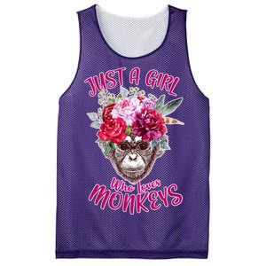 Just A Girl Who Loves Monkeys Cute Mesh Reversible Basketball Jersey Tank