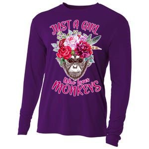 Just A Girl Who Loves Monkeys Cute Cooling Performance Long Sleeve Crew