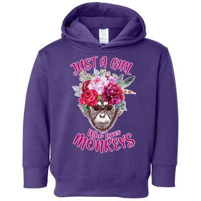 Just A Girl Who Loves Monkeys Cute Toddler Hoodie