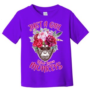 Just A Girl Who Loves Monkeys Cute Toddler T-Shirt