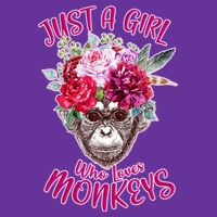 Just A Girl Who Loves Monkeys Cute Womens T-Shirt