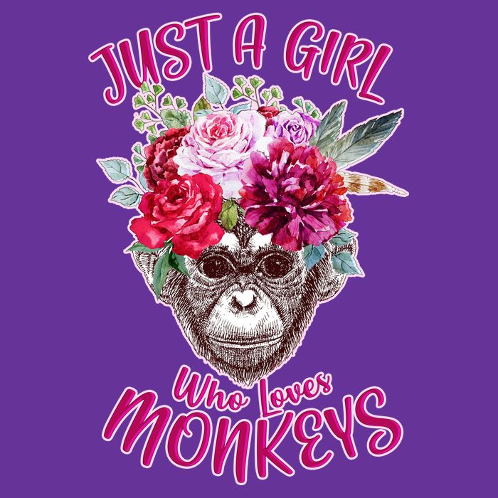 Just A Girl Who Loves Monkeys Cute Womens T-Shirt