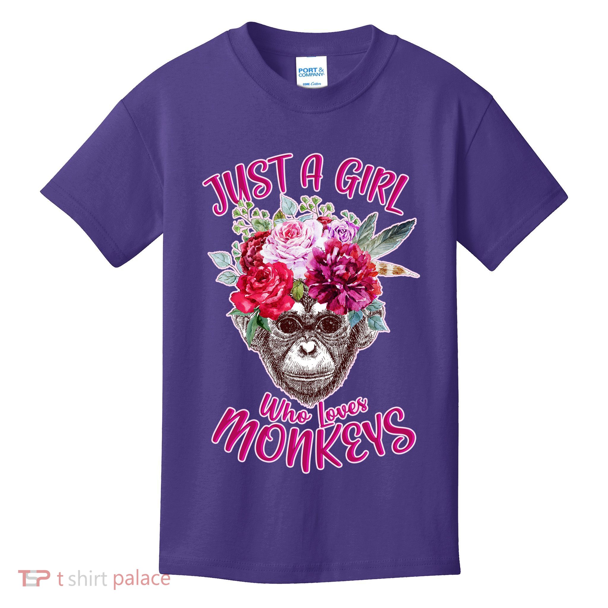 Just A Girl Who Loves Monkeys Cute Kids T-Shirt